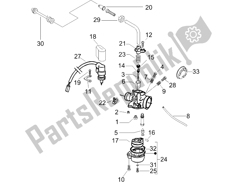 Toutes les pièces pour le Composants Du Carburateur du Gilera Storm 50 UK 2007