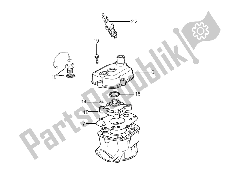 All parts for the Head Unit - Valve of the Gilera RCR 50 2006