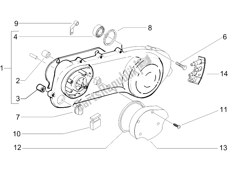 Toutes les pièces pour le Couvercle De Carter - Refroidissement Du Carter du Gilera Storm 50 2007