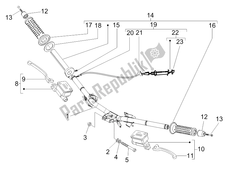 Toutes les pièces pour le Guidon - Master Cil. Du Gilera Runner 50 Pure JET SC 2006