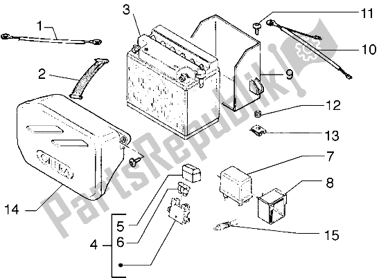 All parts for the Battery-relais of the Gilera GSM M Y 50 1998