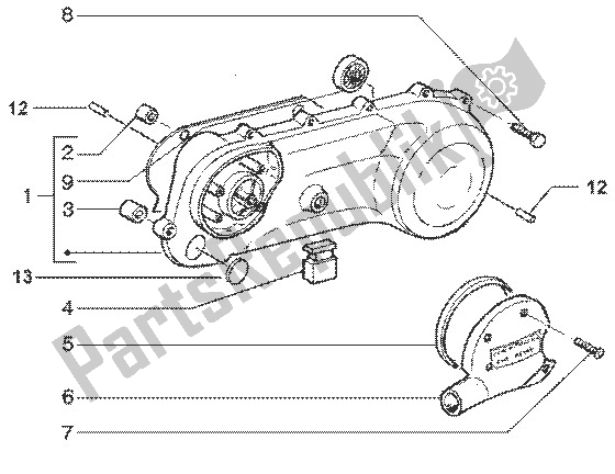 Toutes les pièces pour le Couvercle De Transmission du Gilera Runner 50 SP 1998