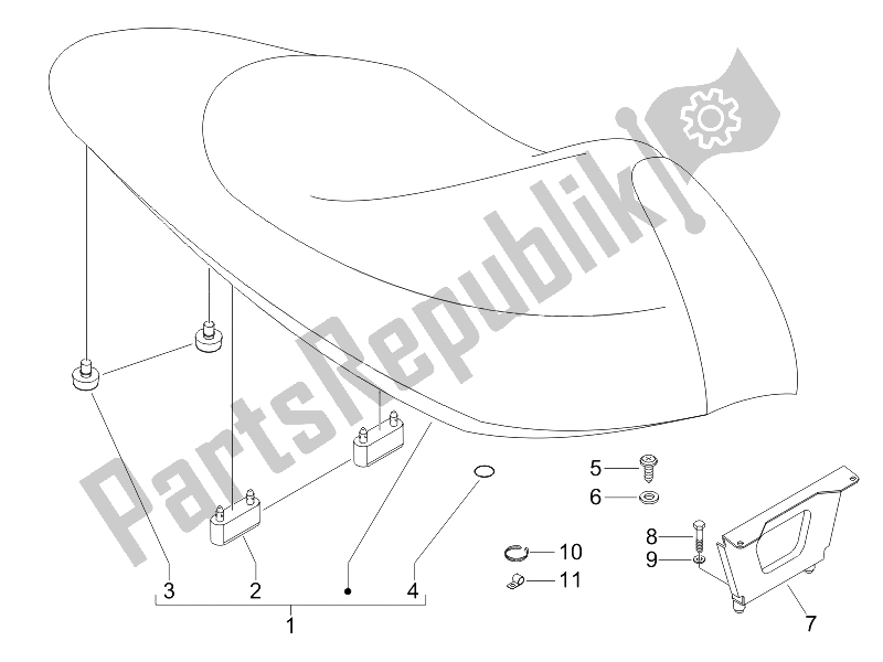 Todas las partes para Silla De Montar / Asientos de Gilera Runner 200 VXR 4T E3 UK 2006