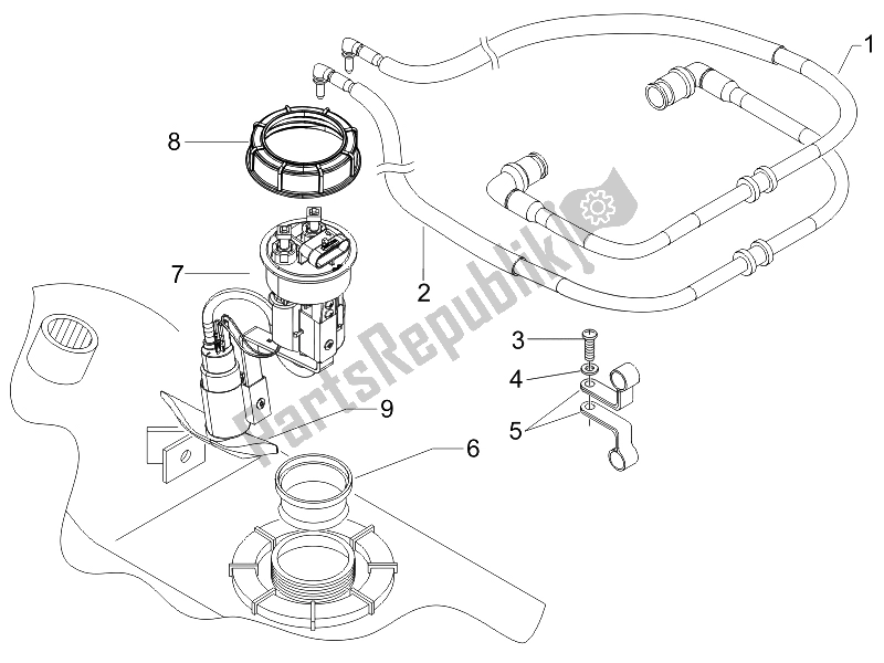 Tutte le parti per il Sistema Di Approvvigionamento del Gilera Nexus 250 SP E3 2006