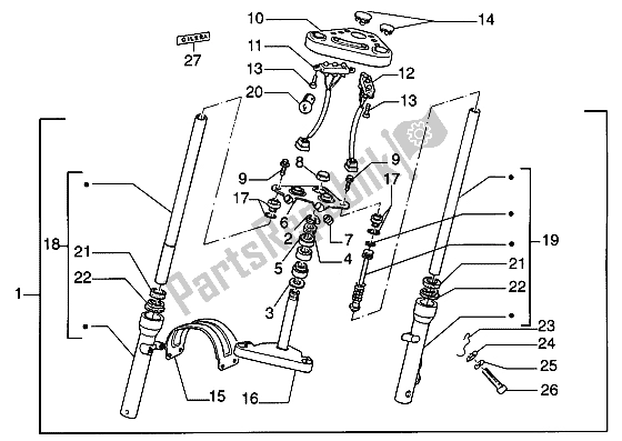 All parts for the Telescopic Fork of the Gilera Eaglet Automatic 50 1998