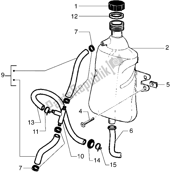 All parts for the Expansion Tank of the Gilera Runner VXR 125 1998