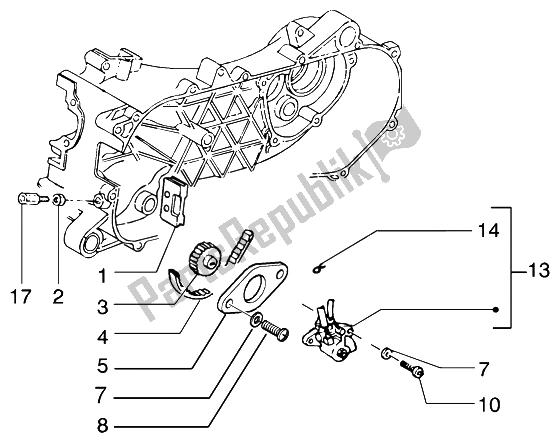 All parts for the Oil Pump of the Gilera Runner 50 Purejet 1998