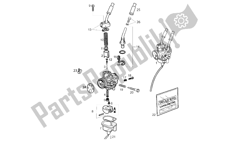 Alle onderdelen voor de Carburateur van de Gilera RCR 50 2011