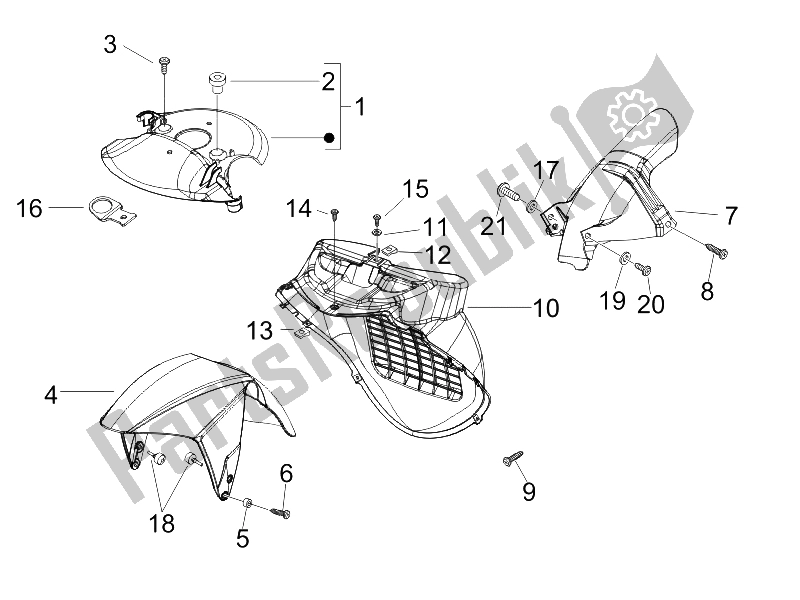 Toutes les pièces pour le Logement De Roue - Garde-boue du Gilera Runner 125 VX 4T E3 Serie Speciale 2007