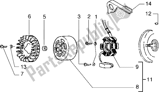 Todas as partes de Magneto Volante do Gilera ICE 50 1998