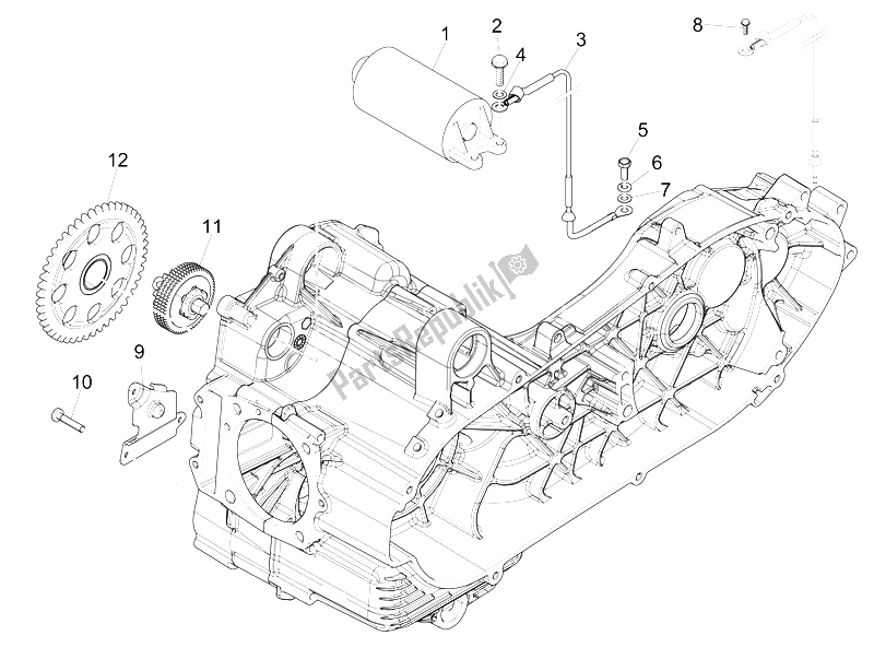 Tutte le parti per il Stater - Avviamento Elettrico del Gilera Fuoco 500 4T 4V IE E3 LT 2013