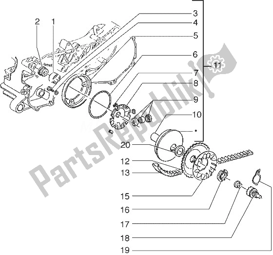 Toutes les pièces pour le Poulie Motrice du Gilera Stalker 50 1998