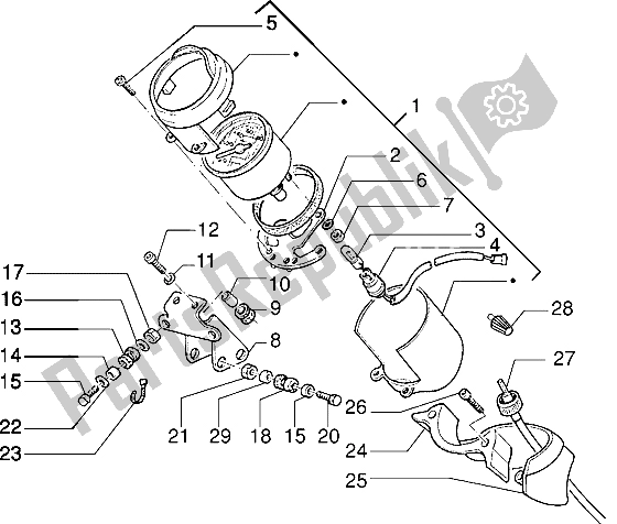 All parts for the Speedometer of the Gilera Eaglet Automatic 50 1998