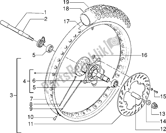 Tutte le parti per il Ruota Anteriore del Gilera H K 50 1998