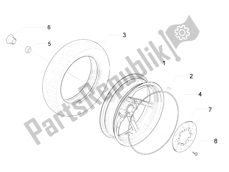 Todas las partes para Rueda Trasera de Gilera Runner 50 Pure JET 2010