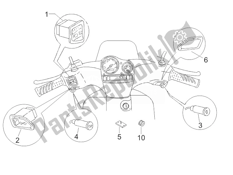 All parts for the Selectors - Switches - Buttons of the Gilera Stalker 50 2007