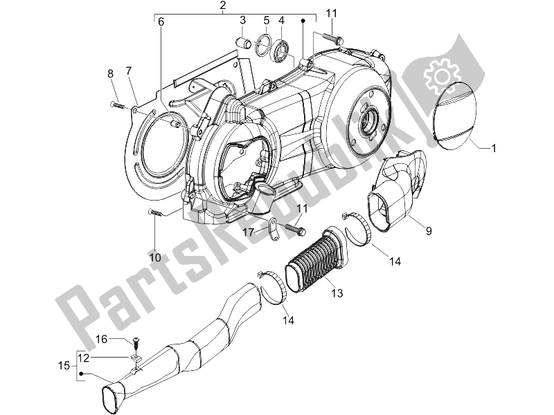 Todas las partes para Tapa Del Cárter - Enfriamiento Del Cárter de Gilera Runner 200 VXR 4T E3 UK 2006