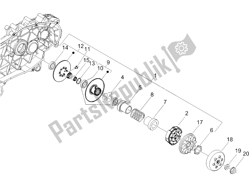 Toutes les pièces pour le Poulie Menée du Gilera Runner 125 VX 4T E3 Serie Speciale 2007