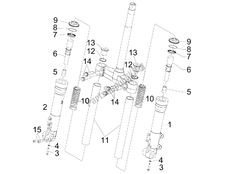 Toutes les pièces pour le Composants De La Fourche (kayaba) du Gilera Runner 125 VX 4T SC E3 2006