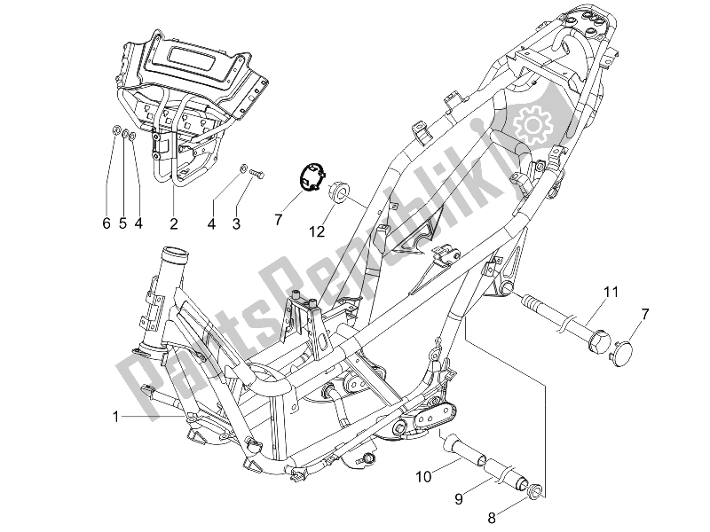 Alle onderdelen voor de Frame / Carrosserie van de Gilera Nexus 500 E3 2009