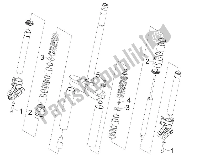 All parts for the Fork's Components (wuxi Top) of the Gilera Runner 50 Pure JET 2005