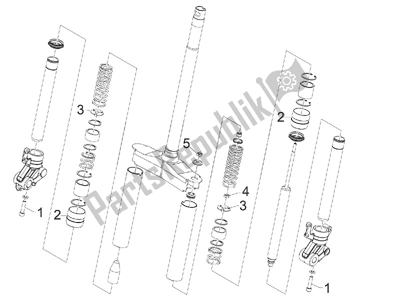 All parts for the Fork's Components (wuxi Top) of the Gilera Runner 50 SP 2005