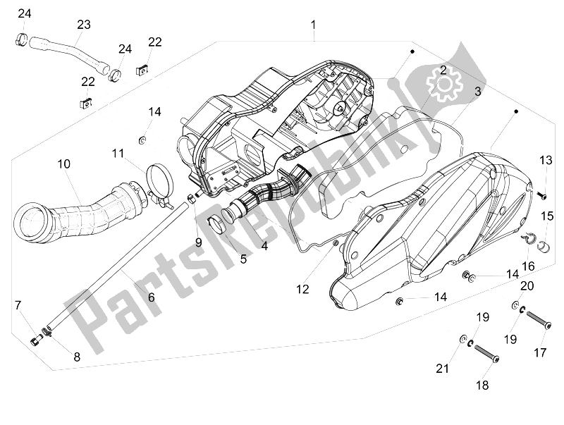 Tutte le parti per il Filtro Dell'aria del Gilera Fuoco 500 4T 4V IE E3 LT 2013