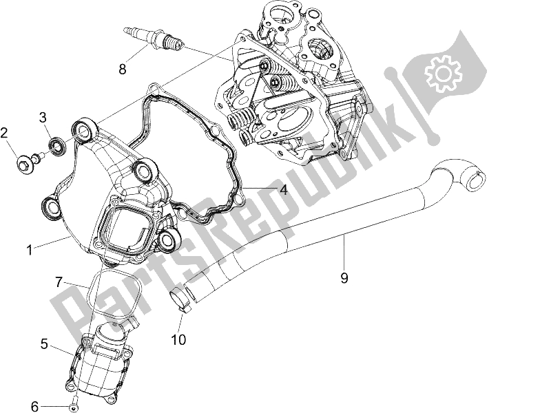 All parts for the Cylinder Head Cover of the Gilera Runner 125 VX 4T E3 Serie Speciale 2007