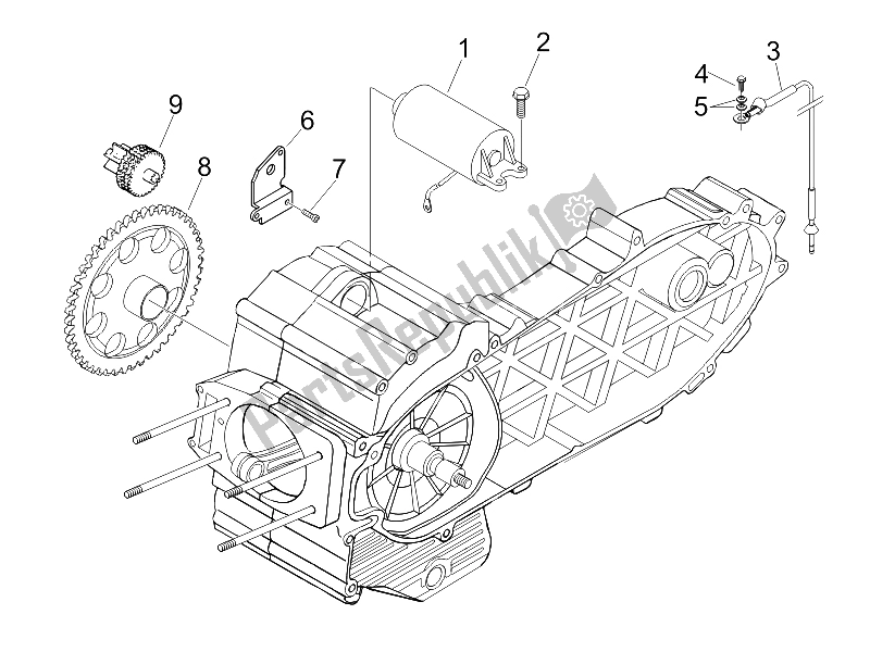 Toutes les pièces pour le Stater - Démarreur électrique du Gilera Fuoco 500 E3 2007