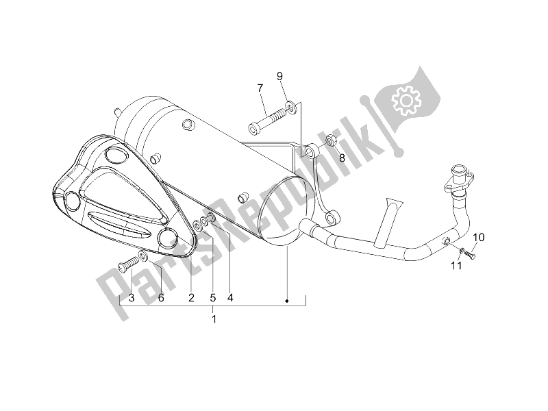Tutte le parti per il Silenziatore del Gilera Storm 50 2007