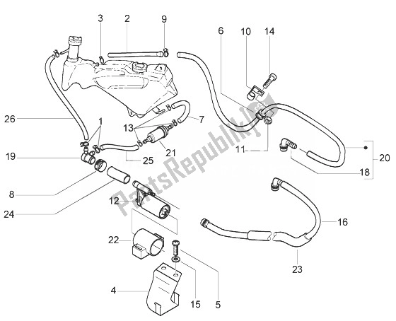 Todas as partes de Sistema De Abastecimento do Gilera Runner 50 Pure JET 1998