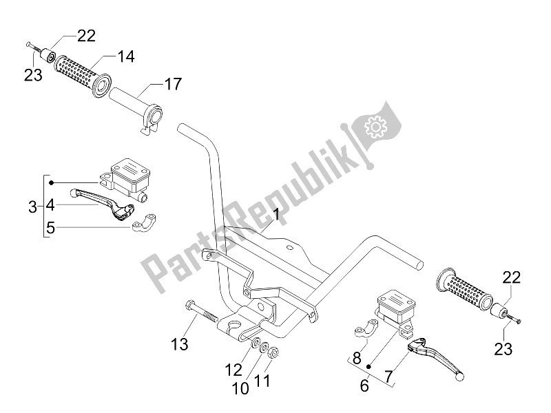 Toutes les pièces pour le Guidon - Master Cil. Du Gilera Nexus 125 E3 2007