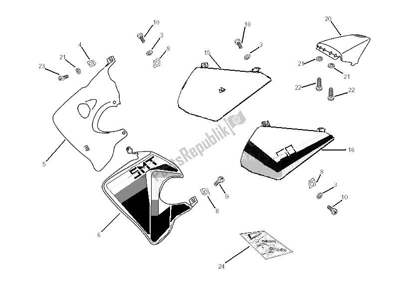 Toutes les pièces pour le Couvercle Latéral - Spoiler du Gilera SMT 50 2006