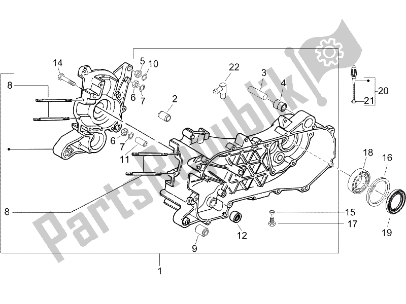 Tutte le parti per il Carter del Gilera Runner 50 Pure JET Race CH 2006