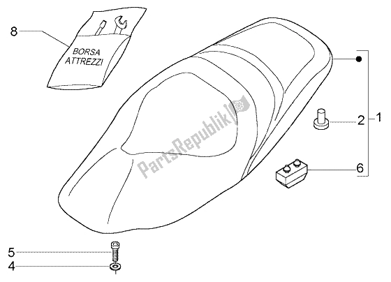 Toutes les pièces pour le Kit D'outils De Selle du Gilera Nexus 500 1998