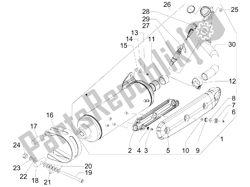 Toutes les pièces pour le Silencieux du Gilera Fuoco 500 E3 2007