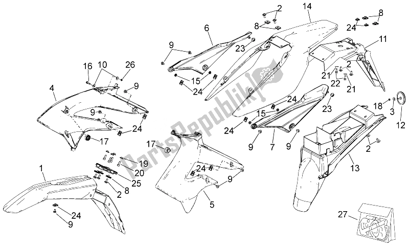 Tutte le parti per il Corpo del Gilera RCR 50 2011