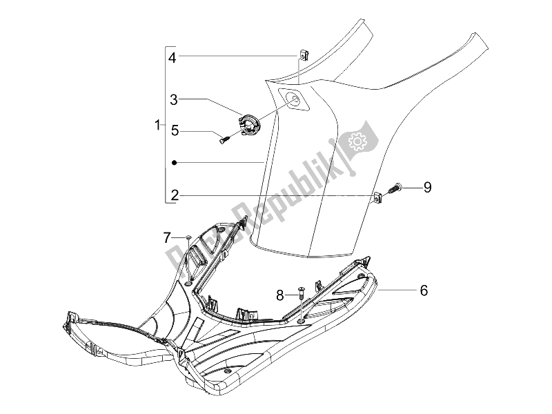 Toutes les pièces pour le Housse Centrale - Repose-pieds du Gilera Storm 50 2007