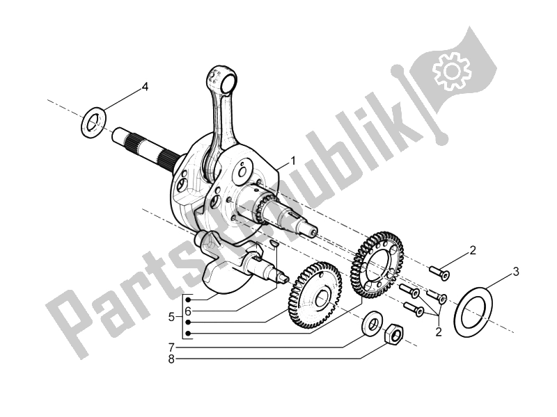 All parts for the Crankshaft of the Gilera Fuoco 500 4T 4V IE E3 LT 2013