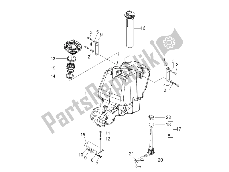 Toutes les pièces pour le Réservoir D'essence du Gilera Runner 125 VX 4T E3 2007