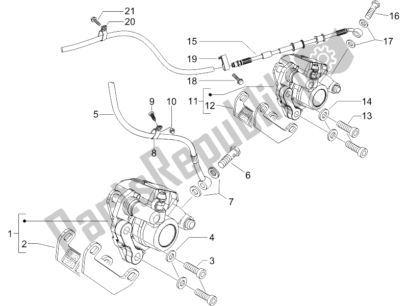 Toutes les pièces pour le Tuyaux De Freins - étriers du Gilera Runner 200 VXR 4T Race E3 UK 2006