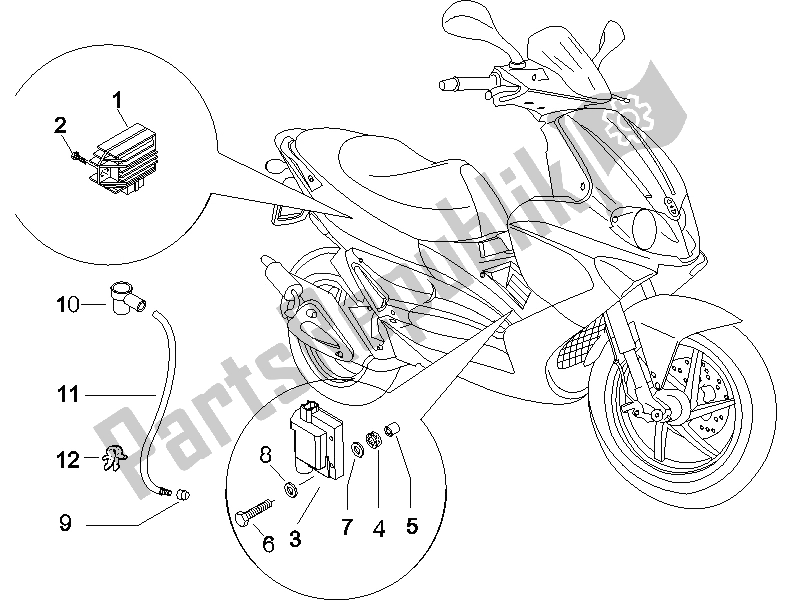 All parts for the Voltage Regulators - Electronic Control Units (ecu) - H. T. Coil of the Gilera Runner 50 SP 2007