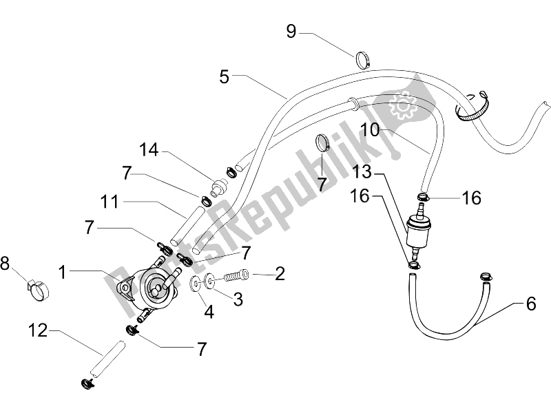 All parts for the Instalaci? N De Alimentaci? N of the Gilera Runner 200 VXR 4T Race 2005