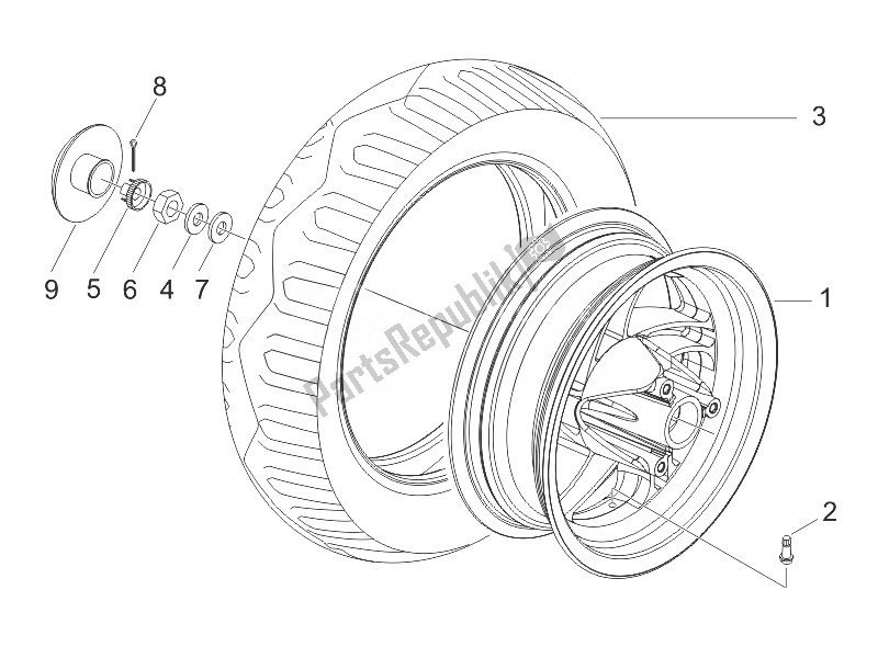 Toutes les pièces pour le Roue Arrière du Gilera Stalker 50 2007