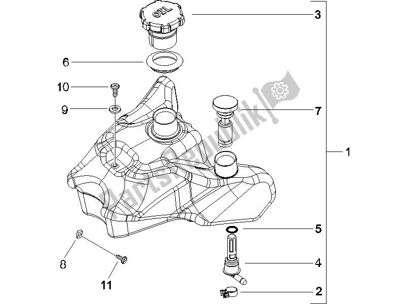 Toutes les pièces pour le Cuve à Mazout du Gilera Runner 50 SP UK 2005