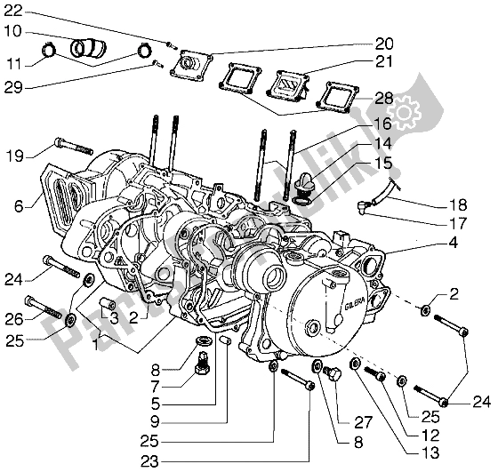 Alle onderdelen voor de Carter van de Gilera GSM M Y 50 1998