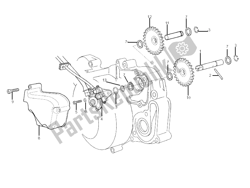 All parts for the Oil Pump of the Gilera SMT 50 2006