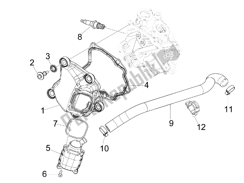 Toutes les pièces pour le Le Couvre-culasse du Gilera Nexus 125 IE E3 2008