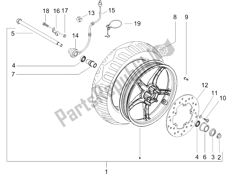 Todas las partes para Rueda Delantera de Gilera Runner 125 VX 4T UK 2005