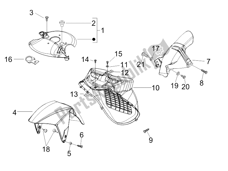 Toutes les pièces pour le Logement De Roue - Garde-boue du Gilera Runner 125 VX 4T Race E3 2006